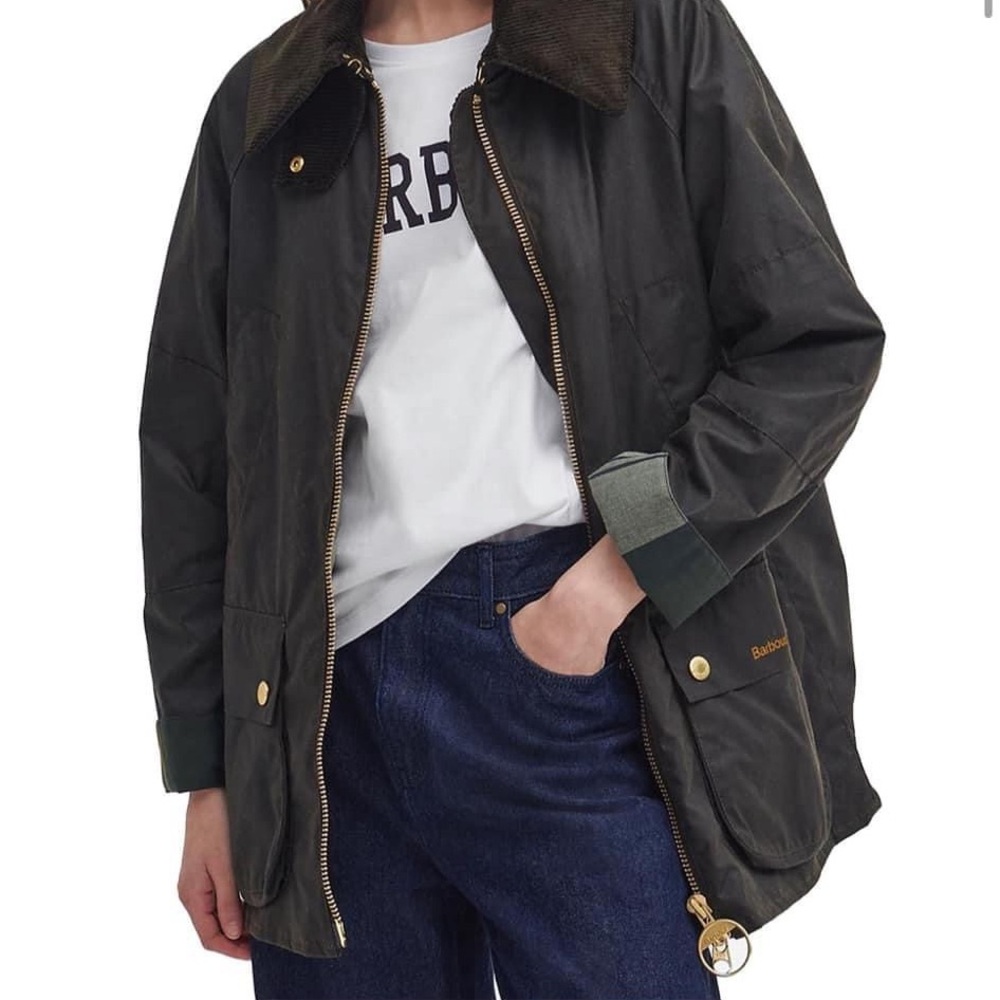 Barbour waxed jacket size 2